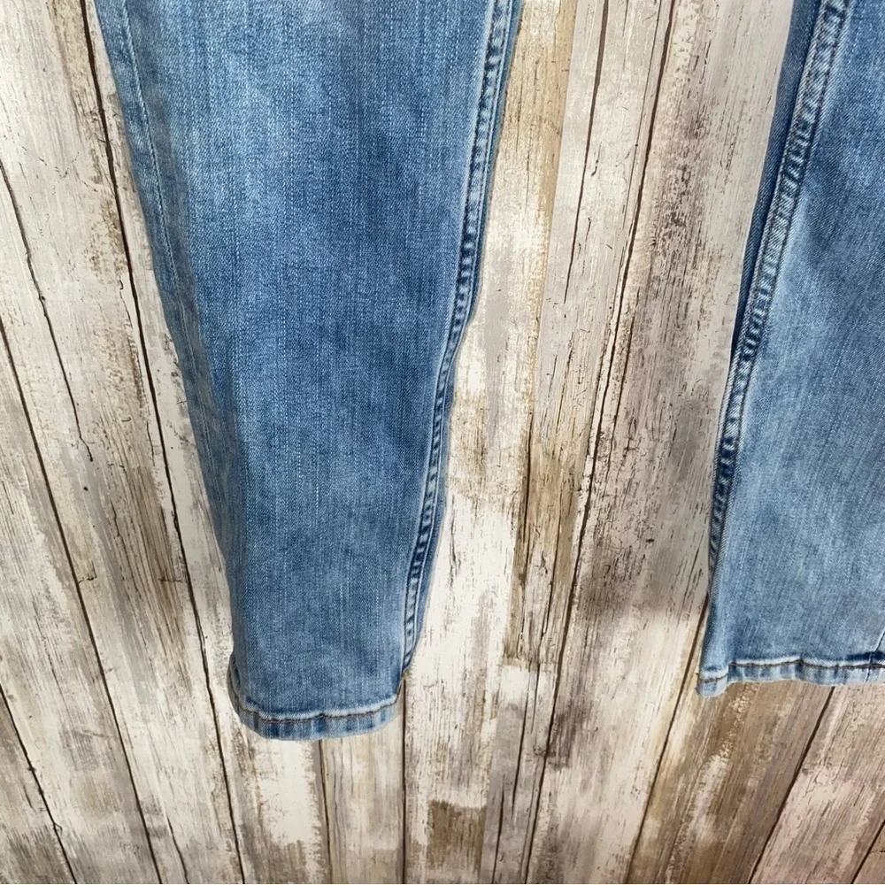 Zara Floral Embroidered Jeans Ankle Crop Skinny Blue Denim Size 2 - Picture 6 of 10